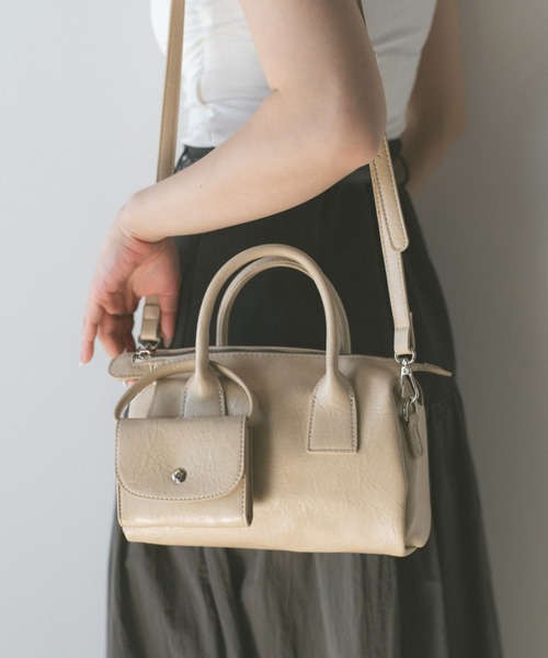 ECREL（エクレール）の「チャームセットミニボストン / 500mlペットボトル収納可能（ボストンバッグ・レディース・アイボリー/ブラック/キャメル・FREE）」の18枚目の写真