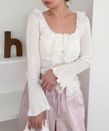 Sustainableフリルニットプルオーバー