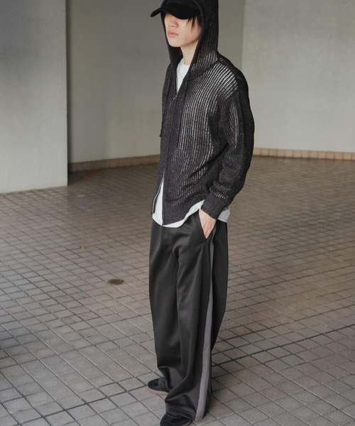 SENSE OF PLACE by URBAN RESEARCH（センスオブプレイスバイアーバンリサーチ）の「シアーメッシュフーディージップパーカー（パーカー・メンズ・ライトベージュ/ブラック/ブラウン・MEDIUM/LARGE）」の9枚目の写真