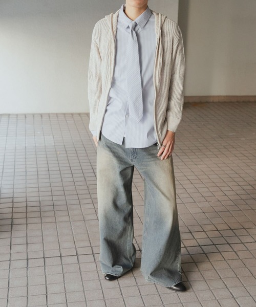 SENSE OF PLACE by URBAN RESEARCH（センスオブプレイスバイアーバンリサーチ）の「シアーメッシュフーディージップパーカー（パーカー・メンズ・ライトベージュ/ブラック/ブラウン・MEDIUM/LARGE）」の15枚目の写真