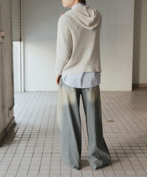 SENSE OF PLACE by URBAN RESEARCH（センスオブプレイスバイアーバンリサーチ）の「シアーメッシュフーディージップパーカー（パーカー・メンズ・ライトベージュ/ブラック/ブラウン・MEDIUM/LARGE）」の17枚目の写真