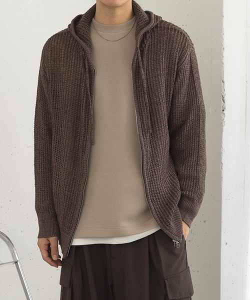 SENSE OF PLACE by URBAN RESEARCH（センスオブプレイスバイアーバンリサーチ）の「シアーメッシュフーディージップパーカー（パーカー・メンズ・ライトベージュ/ブラック/ブラウン・MEDIUM/LARGE）」の19枚目の写真