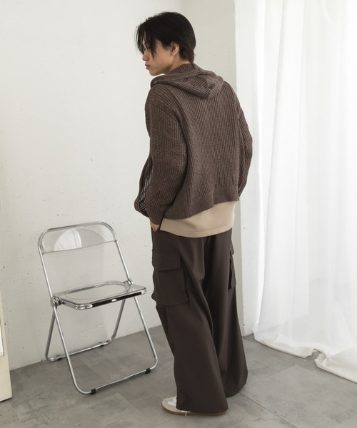 SENSE OF PLACE by URBAN RESEARCH（センスオブプレイスバイアーバンリサーチ）の「シアーメッシュフーディージップパーカー（パーカー・メンズ・ライトベージュ/ブラック/ブラウン・MEDIUM/LARGE）」の22枚目の写真