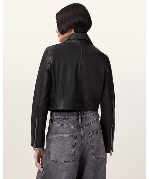 ALLSAINTS（オールセインツ）の「ALMA LEATHER JACKET | ALMA レザー ジャケット（その他アウター・レディース・ブラック・4/6/8/10）」の9枚目の写真