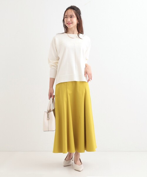 SHOO・LA・RUE（シューラルー）の「【S-LL/洗える】顔回りすっきりガーター編み切り替えニット（ニット/セーター・レディース・グレー/ライトブルー/オフホワイト・04/03/02/01）」の21枚目の写真