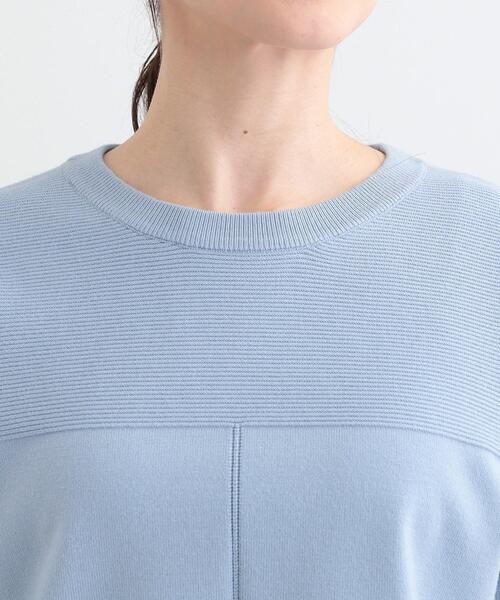 SHOO・LA・RUE（シューラルー）の「【S-LL/洗える】顔回りすっきりガーター編み切り替えニット（ニット/セーター・レディース・グレー/ライトブルー/オフホワイト・04/03/02/01）」の8枚目の写真