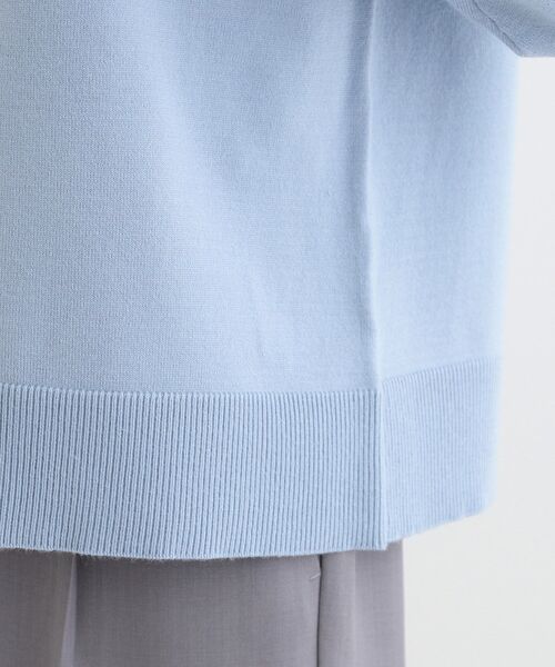 SHOO・LA・RUE（シューラルー）の「【S-LL/洗える】顔回りすっきりガーター編み切り替えニット（ニット/セーター・レディース・グレー/ライトブルー/オフホワイト・04/03/02/01）」の10枚目の写真