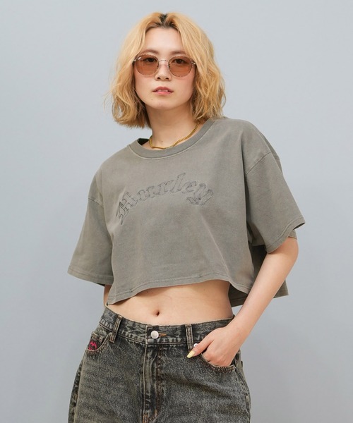 Hurley (ハーレー)の「Hurley/ハーレー OVS EMB OE LG CRPD SS TEE Tシャツ WCSS251049(Tシャツ/カットソー・レディース・ダークグリーン/チャコールグレー/ブラック/カーキ/グレイッシュブルー・M)」の4枚目の写真