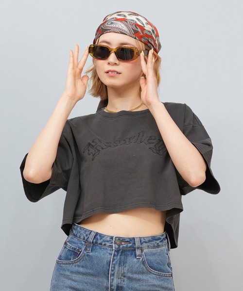 Hurley (ハーレー)の「Hurley/ハーレー OVS EMB OE LG CRPD SS TEE Tシャツ WCSS251049(Tシャツ/カットソー・レディース・ダークグリーン/チャコールグレー/ブラック/カーキ/グレイッシュブルー・M)」の2枚目の写真