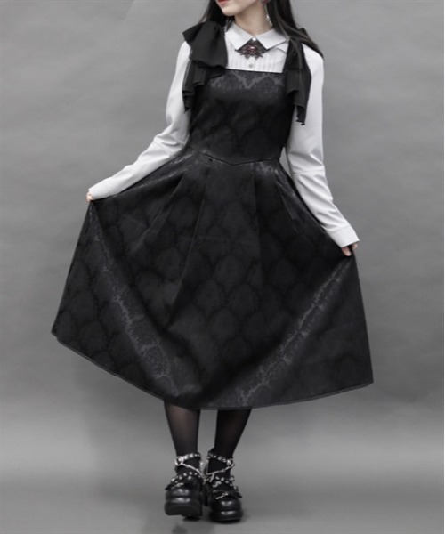 axes femme POETIQUE（アクシーズファムポエティック）の「シフォンリボンキャミワンピース（ワンピース・レディース・ベージュ/ネイビー/ブラック・MEDIUM）」の7枚目の写真