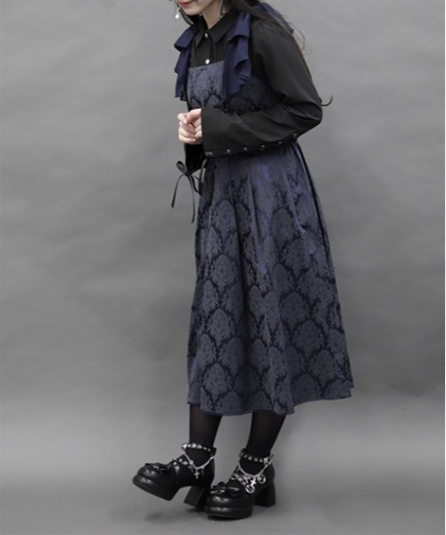 axes femme poetique シフォンリボンキャミワンピース ネイビー axes femme POETIQUE（アクシーズファムポエティック）の