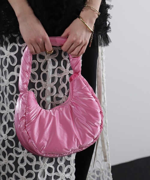 ROSE BUD（ローズバッド）の「パフショルダーバッグ（ショルダーバッグ・レディース・ピンク/シルバー・ONE SIZE）」の2枚目の写真