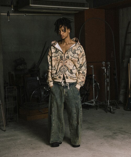 NAUTICA(ノーティカ)の「NAUTICA JEANS CO./ノーティカジーンズ Camo&Map&Sky Sweat Zip Hoodie/カモ柄 マップ柄 タイダイ柄 スウェット ジップフーディ(パーカー・メンズ・カモフラージュ/その他15/オフホワイト・MEDIUM/LARGE)」の11枚目の写真