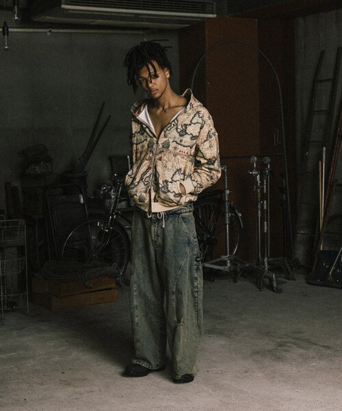 NAUTICA(ノーティカ)の「NAUTICA JEANS CO./ノーティカジーンズ Camo&Map&Sky Sweat Zip Hoodie/カモ柄 マップ柄 タイダイ柄 スウェット ジップフーディ(パーカー・メンズ・カモフラージュ/その他15/オフホワイト・MEDIUM/LARGE)」の13枚目の写真