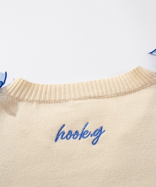 HOOK（フック）の「【HOOK】for　girls　リボン付きカーディガン　ショット丈（カーディガン/ボレロ・レディース・ブルー/ライトベージュ/ピンク/ブラック・MEDIUM/SMALL）」の17枚目の写真