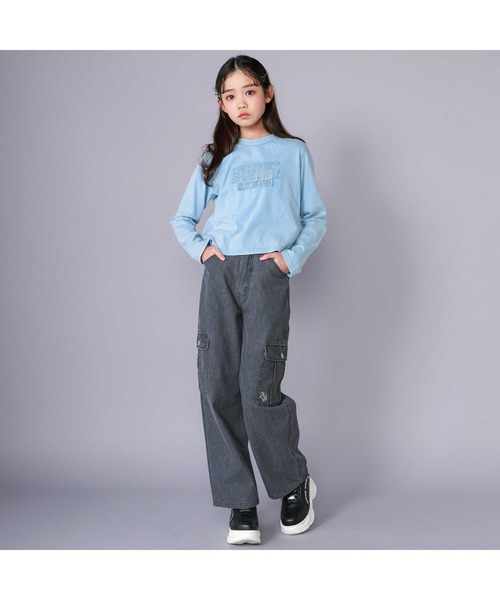 ZIDDY(ジディ)の「【 ニコ☆プチ 掲載 】デニムカーゴパンツ(130~160cm)(カーゴパンツ・キッズ・ブラック/ブラウン・FREE/130cm/140cm/150cm)」の6枚目の写真