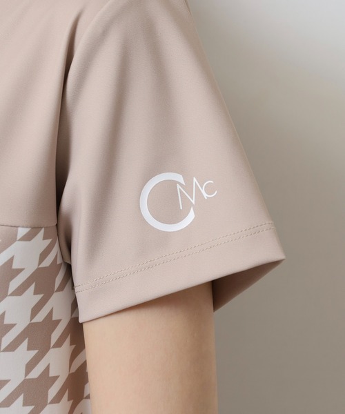 CECIL McBEE（セシルマクビー）の「ハウンドトゥース切り替え半袖モックネックシャツ（Tシャツ/カットソー・レディース・ブラック/ベージュ・2(M)/3(L)/1(S)）」の21枚目の写真