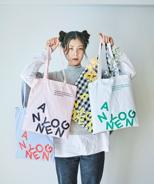 studio CLIP（スタディオクリップ）の「韓国アンニョンエコトートバッグ[アンニョンBY CLIP]（ショルダーバッグ・レディース・ブルー/ブラック/ホワイト/ピンク・FREE）」の5枚目の写真