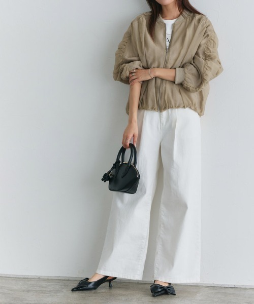 セール】袖シャーリングシアーブルゾン（ブルゾン）｜Pierrot