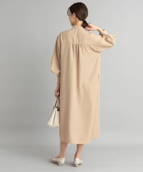 URBAN RESEARCH DOORS(アーバンリサーチドアーズ)の「ボウタイワークシャツワンピース(ワンピース・レディース・ネイビー/ベージュ・MEDIUM)」の7枚目の写真