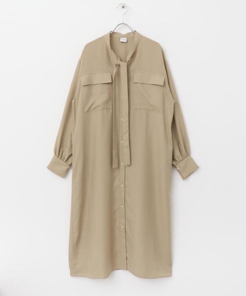 URBAN RESEARCH DOORS(アーバンリサーチドアーズ)の「ボウタイワークシャツワンピース(ワンピース・レディース・ネイビー/ベージュ・MEDIUM)」の13枚目の写真