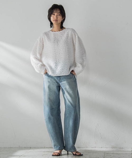 MAYSON GREY(メイソングレイ)の「シアーフェザーブラウス≪手洗い可能≫(シャツ/ブラウス・レディース・ブルー/ライトグレー/ホワイト・M)」の8枚目の写真
