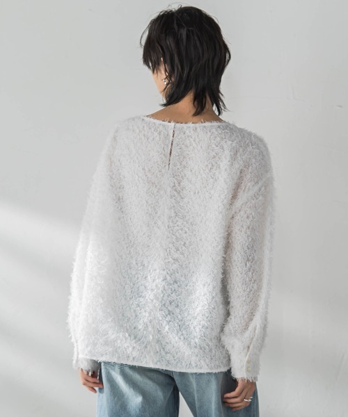 MAYSON GREY(メイソングレイ)の「シアーフェザーブラウス≪手洗い可能≫(シャツ/ブラウス・レディース・ブルー/ライトグレー/ホワイト・M)」の6枚目の写真