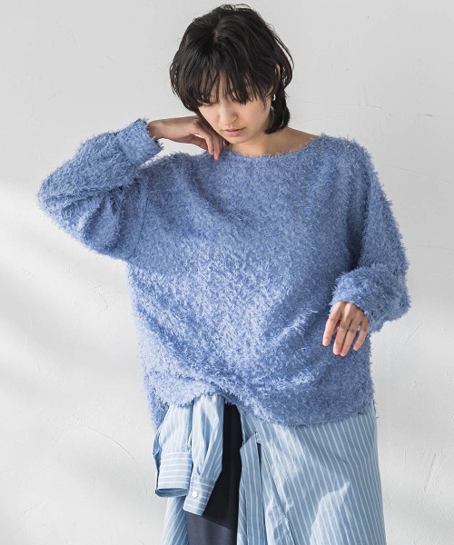 MAYSON GREY(メイソングレイ)の「シアーフェザーブラウス≪手洗い可能≫(シャツ/ブラウス・レディース・ブルー/ライトグレー/ホワイト・M)」の21枚目の写真