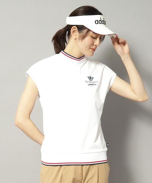 adabat（アダバット）の「◆【新レーベル ADABAT NAVY】UVカット/吸水速乾 ダブルラインモックネックT（Tシャツ/カットソー・レディース・ホワイト/ブラック・36/42/40/38）」の19枚目の写真