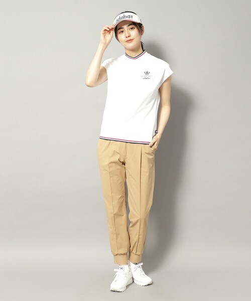 adabat（アダバット）の「◆【新レーベル ADABAT NAVY】UVカット/吸水速乾 ダブルラインモックネックT（Tシャツ/カットソー・レディース・ホワイト/ブラック・36/42/40/38）」の21枚目の写真