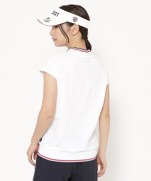tシャツ 「新レーベル ADABAT NAVY」UVカット/吸水速乾 ダブルラインモックネックT レディース adabat｜【新レーベル ADABAT NAVY】UVカット/吸水速乾 ダブル