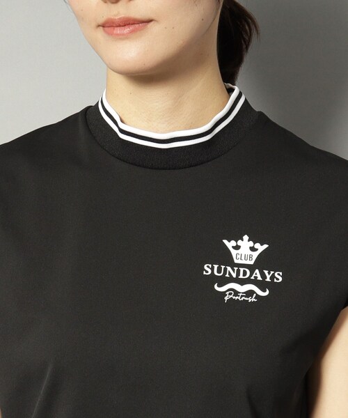 adabat（アダバット）の「◆【新レーベル ADABAT NAVY】UVカット/吸水速乾 ダブルラインモックネックT（Tシャツ/カットソー・レディース・ホワイト/ブラック・36/42/40/38）」の9枚目の写真