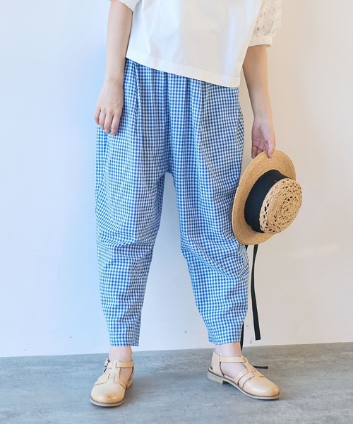 極美品！ビュルデサボン gingham balloon バルーンパンツ フリー bulle de savon（ビュルデサボン）の「gingham balloonパンツ（その他