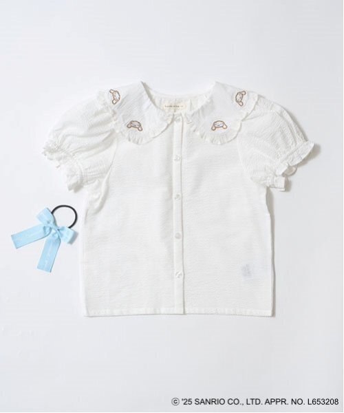 Lycee mine（リセマイン）の「【サンリオキャラクターズ】シナモロールフリル衿ブラウス&リボンヘアゴムセット（シャツ/ブラウス・キッズ・オフホワイト/ネイビー・100cm/130cm/120cm/140cm/110cm）」の15枚目の写真