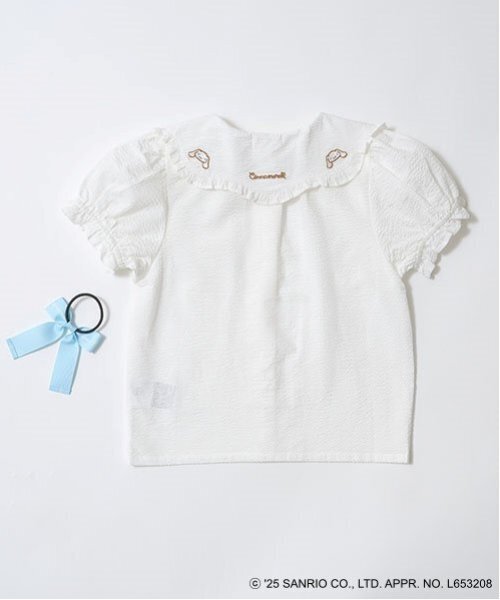 Lycee mine（リセマイン）の「【サンリオキャラクターズ】シナモロールフリル衿ブラウス&リボンヘアゴムセット（シャツ/ブラウス・キッズ・オフホワイト/ネイビー・100cm/130cm/120cm/140cm/110cm）」の16枚目の写真