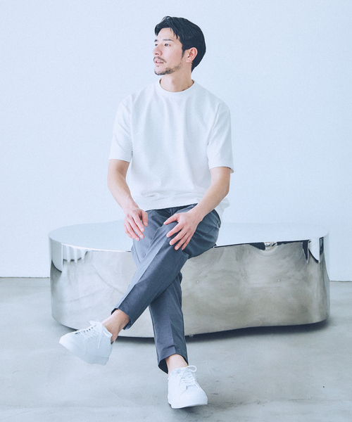 ABAHOUSE GRAY(アバハウスグレイ)の「ジオメトリックリンクス 半袖Tシャツ(Tシャツ/カットソー・メンズ・ホワイト/グレイッシュブルー/ブラック/グレイッシュベージュ・48/46)」の5枚目の写真