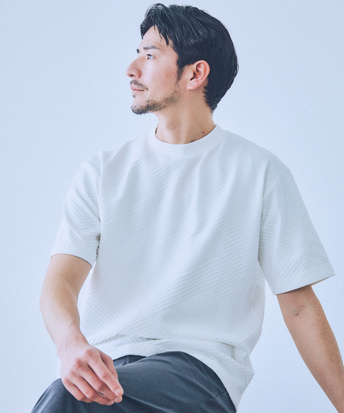 ABAHOUSE GRAY(アバハウスグレイ)の「ジオメトリックリンクス 半袖Tシャツ(Tシャツ/カットソー・メンズ・ホワイト/グレイッシュブルー/ブラック/グレイッシュベージュ・48/46)」の12枚目の写真