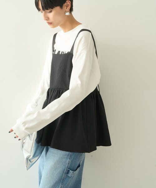 AMERICAN HOLIC（アメリカンホリック）の「ジャガードティアードキャミ（キャミソール・レディース・ブラック・M/L）」の4枚目の写真