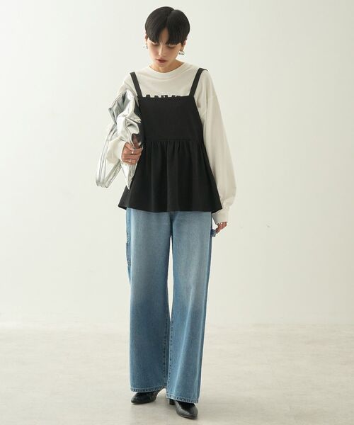 AMERICAN HOLIC（アメリカンホリック）の「ジャガードティアードキャミ（キャミソール・レディース・ブラック・M/L）」の6枚目の写真