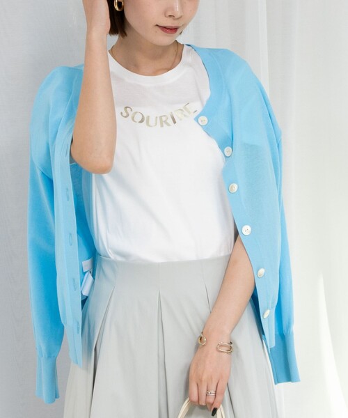 NOLLEY’S Sophi（ノーリーズソフィ）の「オーガニックコットンロゴT（Tシャツ/カットソー・レディース・ホワイト系その他2/グレー/ホワイト・38）」の5枚目の写真