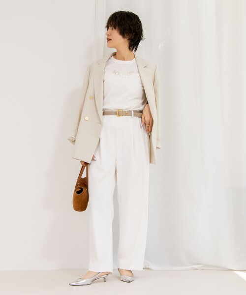 NOLLEY’S Sophi（ノーリーズソフィ）の「オーガニックコットンロゴT（Tシャツ/カットソー・レディース・ホワイト系その他2/グレー/ホワイト・38）」の8枚目の写真