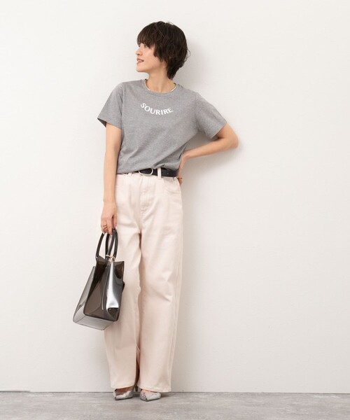 NOLLEY’S Sophi（ノーリーズソフィ）の「オーガニックコットンロゴT（Tシャツ/カットソー・レディース・ホワイト系その他2/グレー/ホワイト・38）」の16枚目の写真