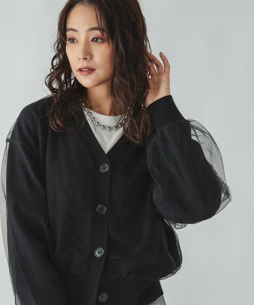 その他 mn セール】チュールドッキングカーディガン長袖/253308（カーディガン