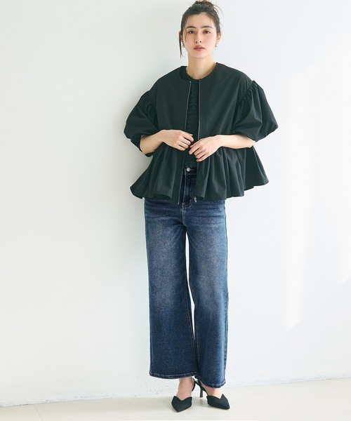 coca（coca）（コカ）の「しゃがめるワイドストレートデニム（デニムパンツ・レディース・ブルー/ライトブルー・S/L/M）」の12枚目の写真