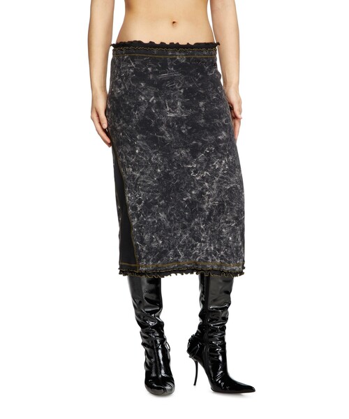 DIESEL(ディーゼル)の「ウィメンズ ミディスカート O-MENO(スカート・レディース・ブラック・X-LARGE/SMALL/MEDIUM/LARGE/X-SMALL)」の5枚目の写真