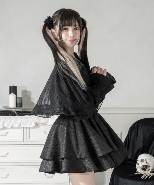 Pal elfy（パルエルフィー）の「総レースケープブラウス（シャツ/ブラウス・レディース・オフホワイト/ブルー/ブラック・LARGE/フリー）」の9枚目の写真