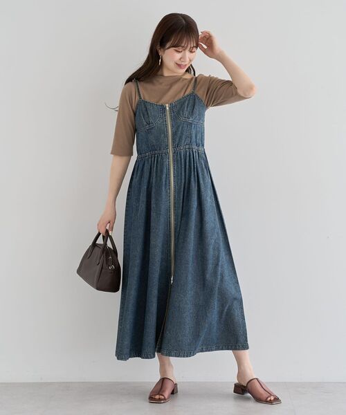 Sugar spoon（シュガースプーン）の「・SUGAR SPOON コルセットデニムキャミワンピ（ワンピース・レディース・インディゴブルー/グリーン/ピンク/ブラック・FREE）」の3枚目の写真