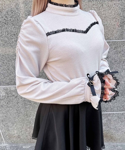 ROJITA（ロジータ）の「キラキラテレコトップス（Tシャツ/カットソー・レディース・グレー/ブラック/ピンク・FREE）」の8枚目の写真