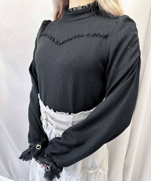 ROJITA（ロジータ）の「キラキラテレコトップス（Tシャツ/カットソー・レディース・グレー/ブラック/ピンク・FREE）」の11枚目の写真