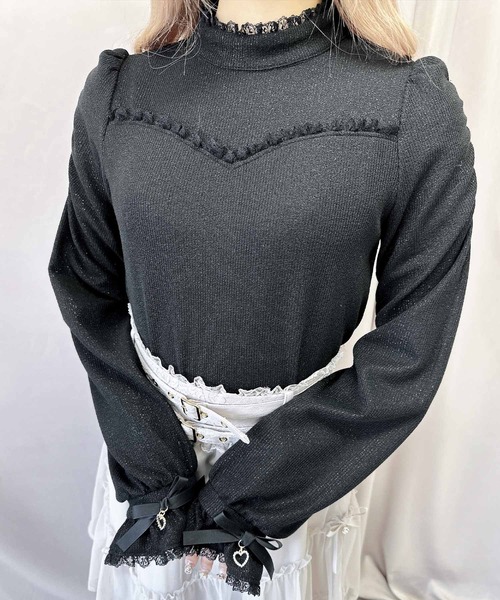 ROJITA（ロジータ）の「キラキラテレコトップス（Tシャツ/カットソー・レディース・グレー/ブラック/ピンク・FREE）」の10枚目の写真